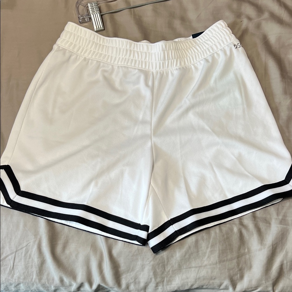 DSG Kids White Shorts with Black Trim